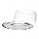 Queijeira Aço Inox Com Tampa 16cm de Acrílico Prato 21cm